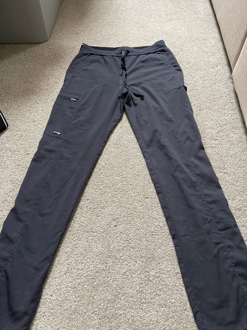 Grey's Anatomy Women's Black Cargo Scrub Pants with Drawstring Waist